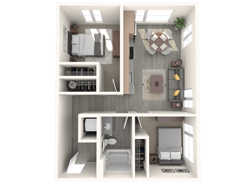 Tilian 2x1 A 3D Floor Plan